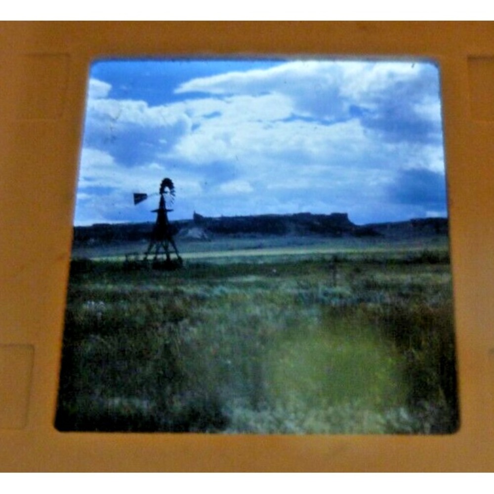 Vintage 1981 Color Slide Windmill Landscape Near Hawk Springs Wyoming Photo